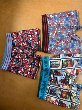 Marvel Kids Boxer Briefs - Red, Blue & Gray Spider-Man and Mando Prints